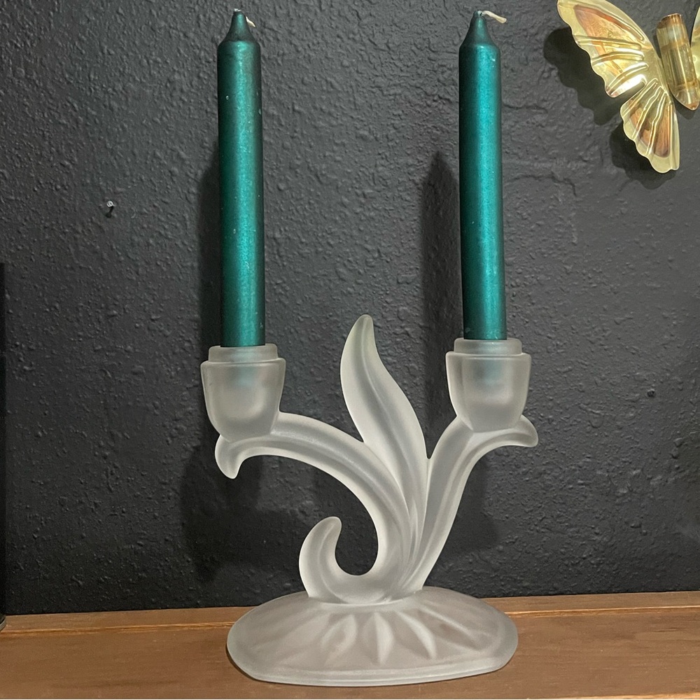 Elegant Frosted Glass Candle Holder